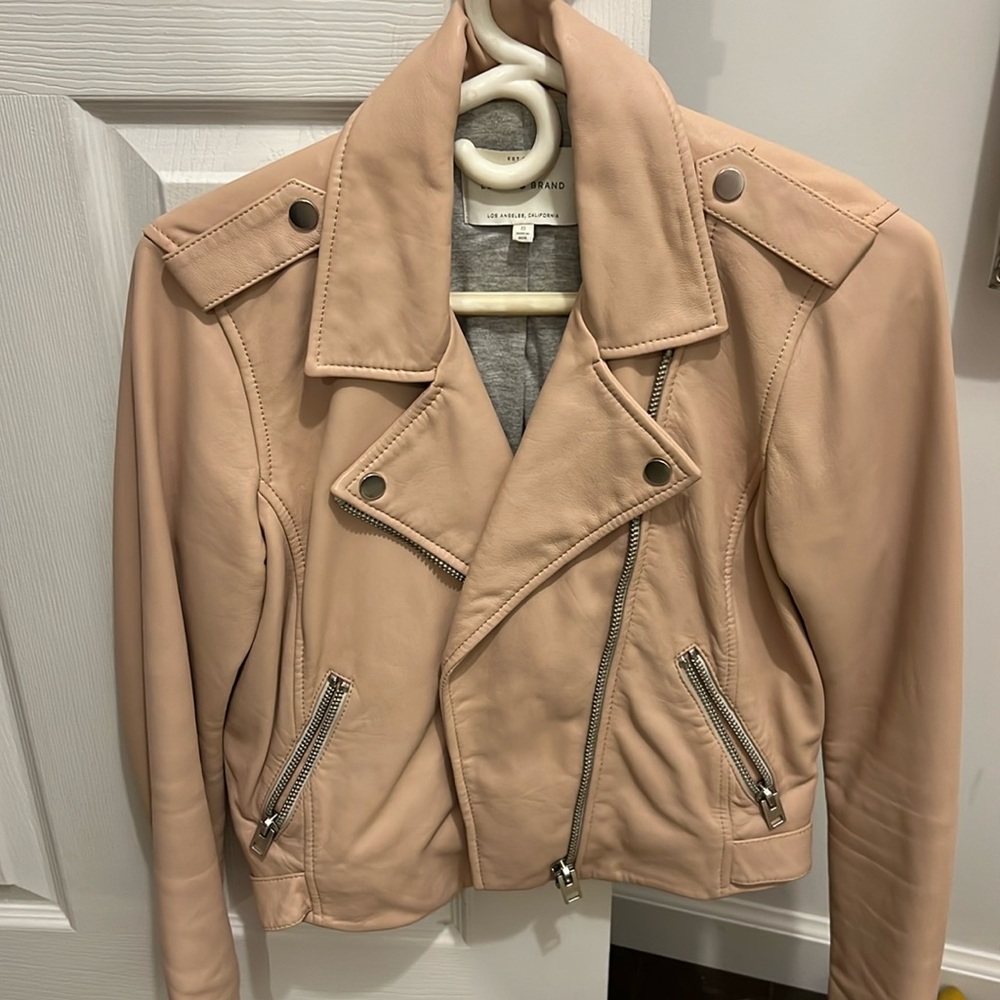 Lucky brand pink leather jacket small